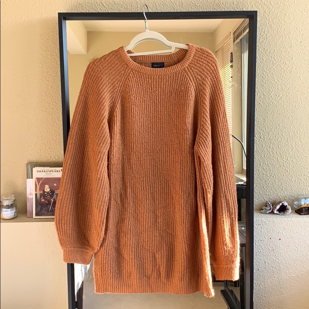 Brown sweater dress